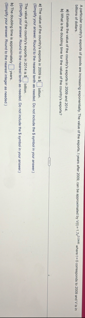 A particular country's exports of goods are