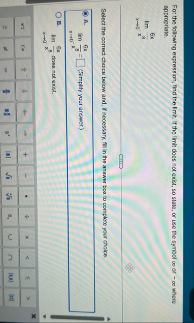 For the following expression, find the limit . If