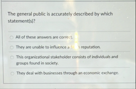 The general public is accurately described by