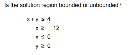 I s the solution region bounded o r unbounded? x