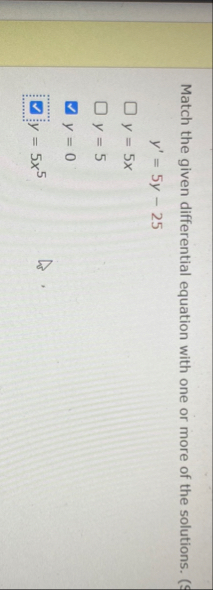 Match the given differential equation with one or