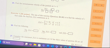 Find the intentanons velocity of the jurticle at