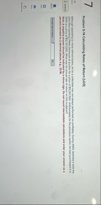 Problem 5 - 1 4 Calculating Rates of Return [ LO