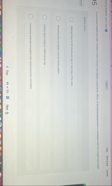 ctoring Enabled: Unit 3 Test ( Help Save 8 Exit