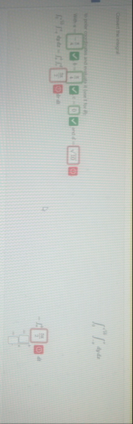 Convert the integral 0 n 2 - 1 d y d x B c . x 2