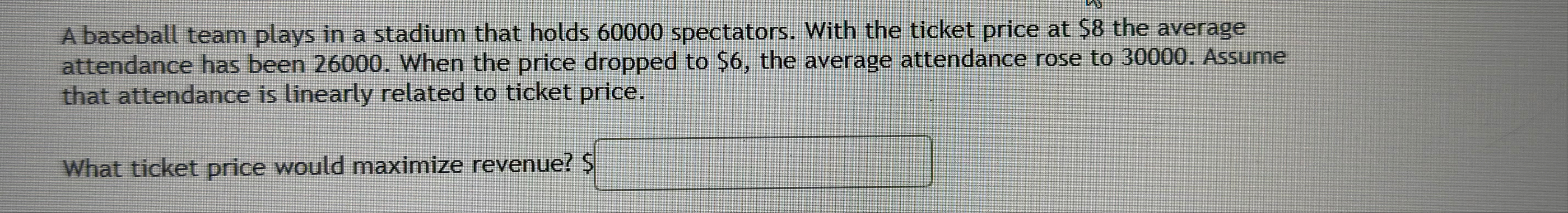 A baseball team plays in a stadium that holds 6 0