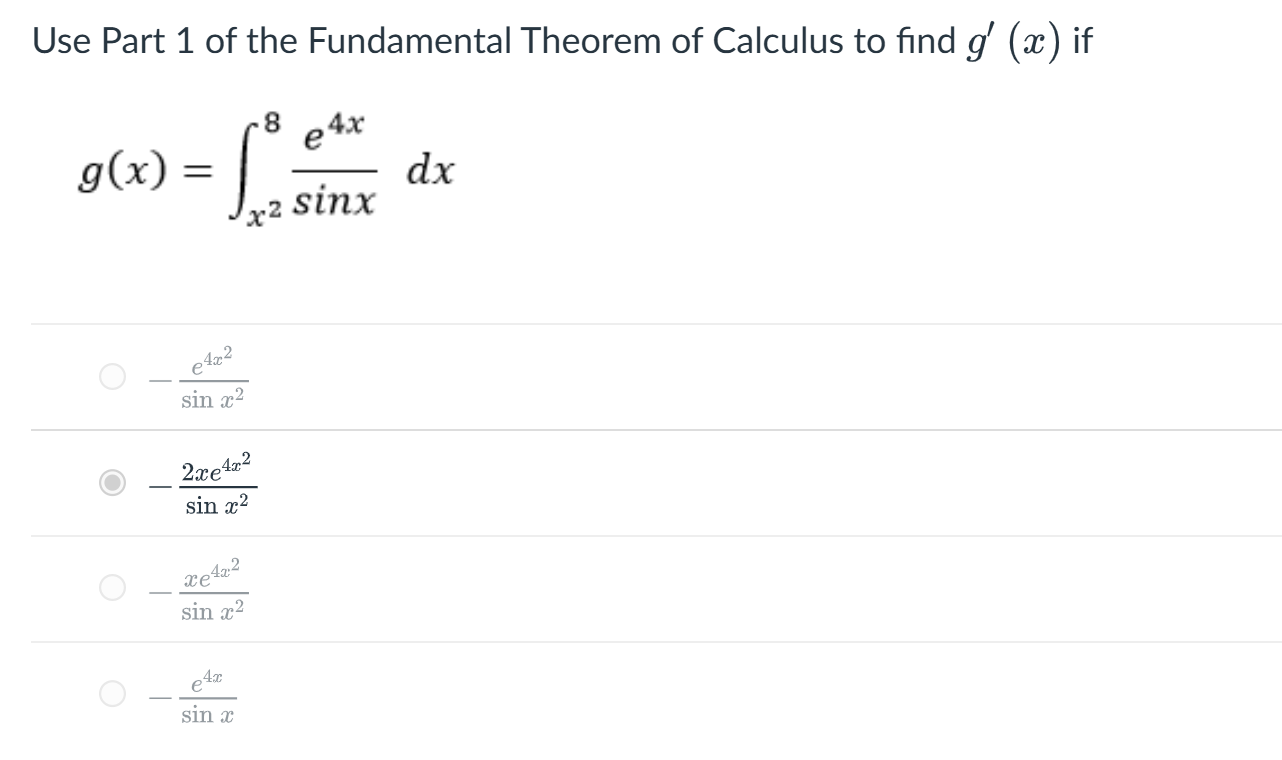 Use Part 1 o f the Fundamental Theorem o f