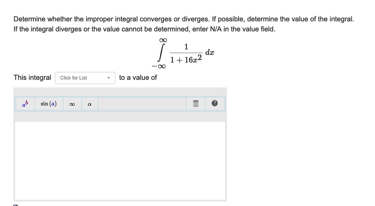 Determine whether the improper integral converges