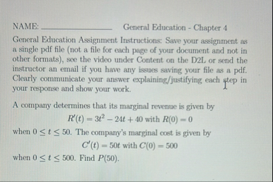 NAME General Education - Chapter 4 General