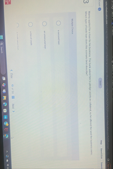 Help Seve 4 Exit Submit Exam ( i ) Manny applied