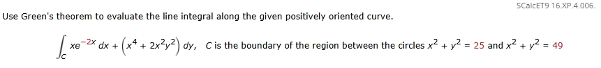 Use Green's theorem t o evaluate the line