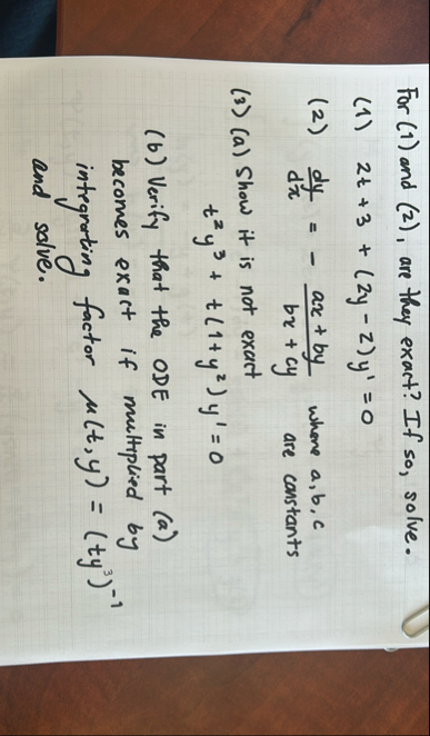 For ( 1 ) and ( 2 ) , are they exact? If so ,