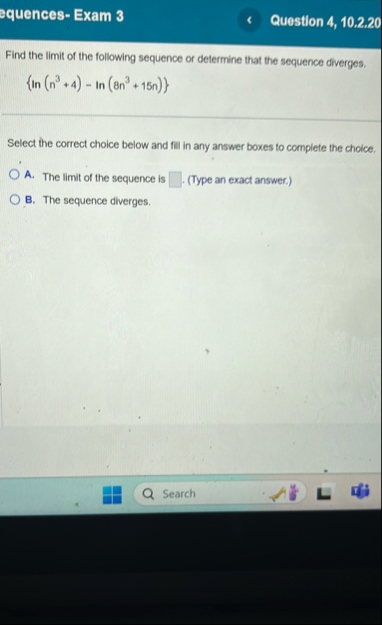 squences - Exam 3 Question 4 , 1 0 . 2 . 2 0 Find