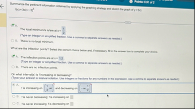 ( x ) = 3 x ( x - 2 ) 3 The beal minimations at x