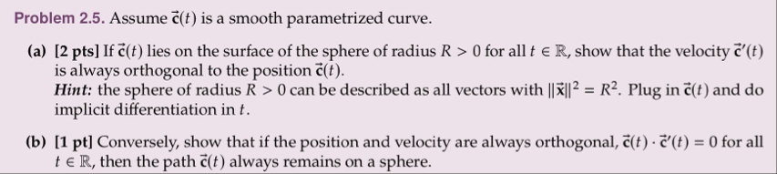 Problem 2 . 5 . Assume vec ( c ) ( t ) is a
