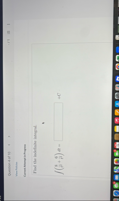 Question 4 of 1 0 / 1 View Policies Current