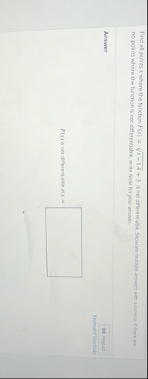 Find all points x where the function F ( x ) = x