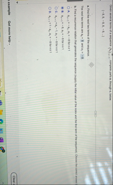 Given several terms of a sequence { a n } n = 1 ,