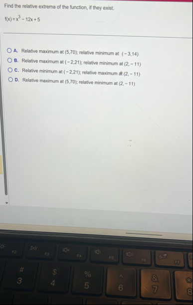 Find the relative extrema of the function, if