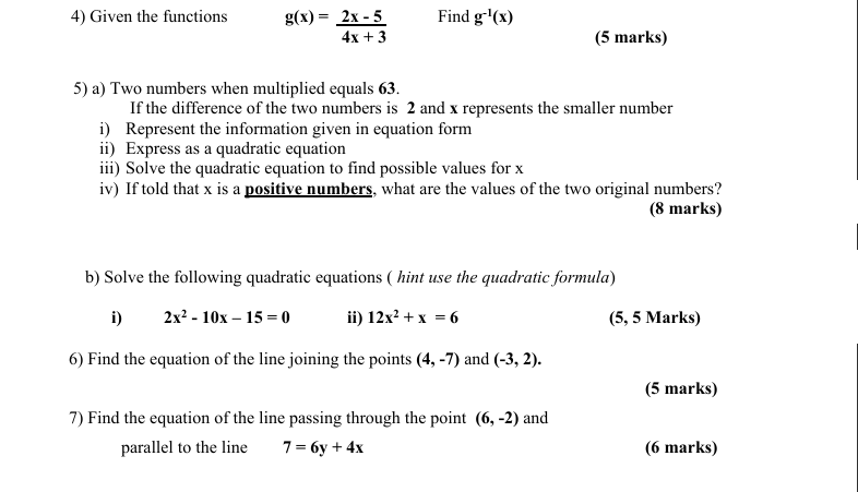 Given the functions g ( x ) = 2 x - 5 4 x + 3