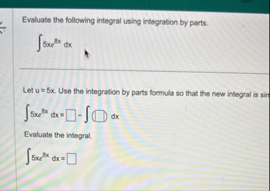 Evaluate the following integral using integration