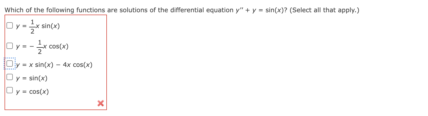 Which o f the following functions are solutions o
