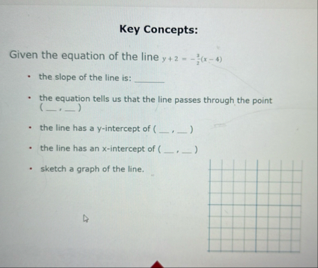 Key Concepts: Given the equation of the line y 2