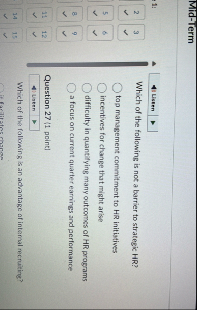 Mid - Term Listen 2 3 Which of the following is