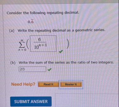 Consider the following repeating decimal. 0 . b a