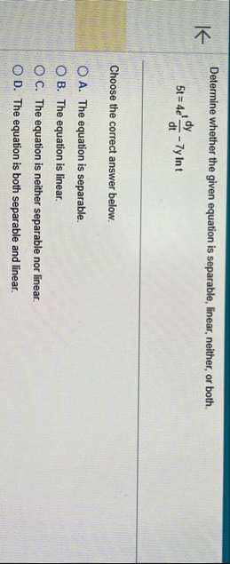 Determine whether the given equation is