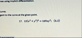 nes using implicit differentiation. curve. gent