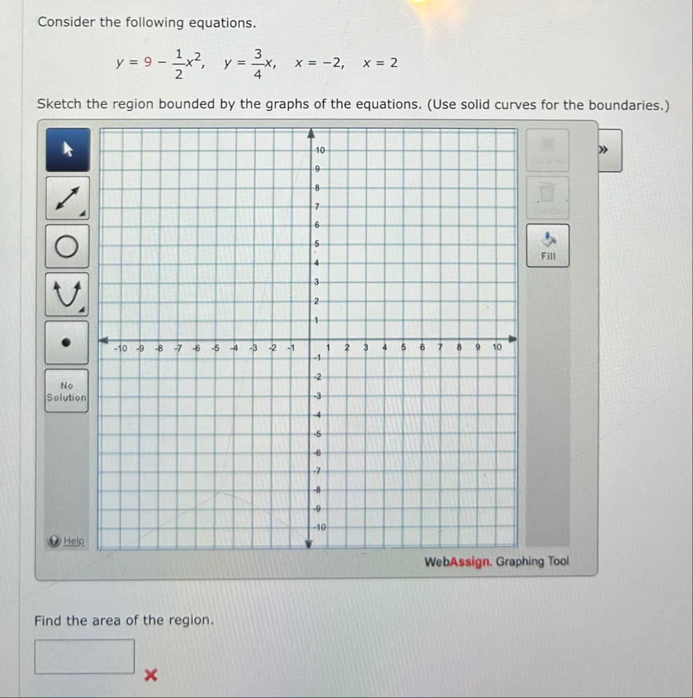 Consider the following equations. y = 9 - 1 2 x 2
