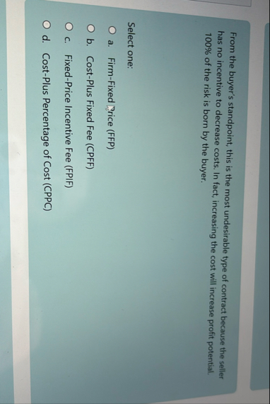 From the buyer's standpoint, this is the most