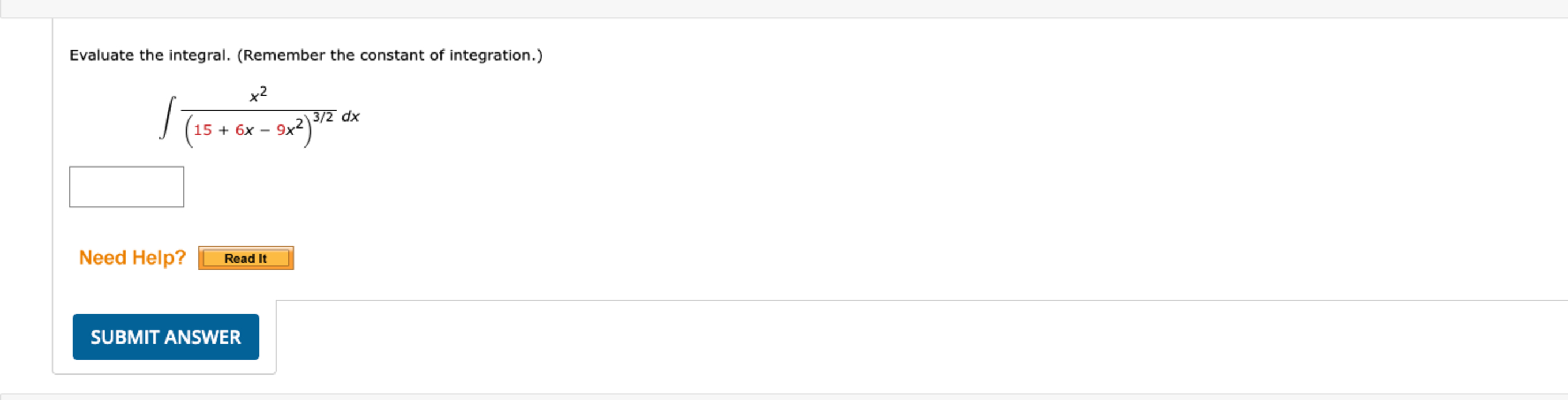 Evaluate the integral. ( R e m e m b e r the