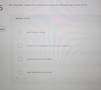 All corporate capital stock transactions should