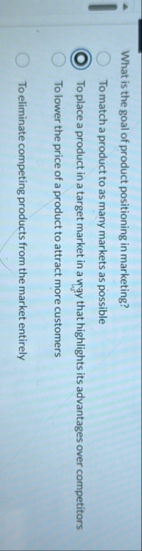 What is the goal of product positioning in