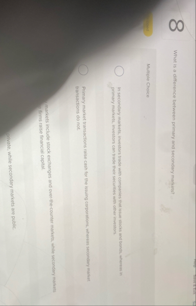 What is a difference between primary and