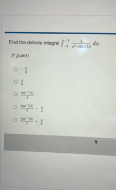 Find the definite integral - 3 - 1 1 x 2 6 x 1 3