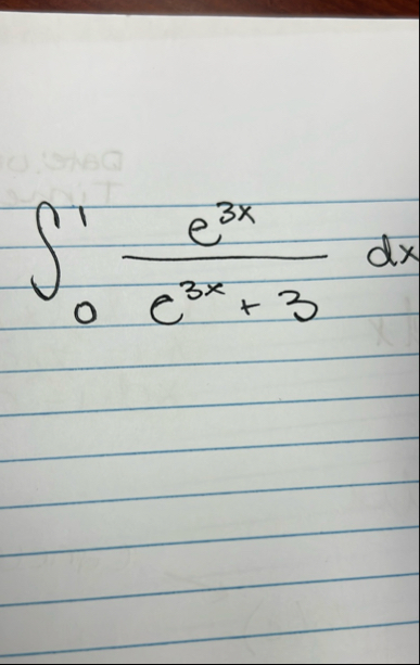 0 1 e 3 x e 3 x 3 d x