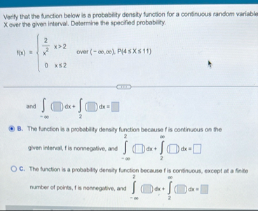 Verify that the function below is a probability