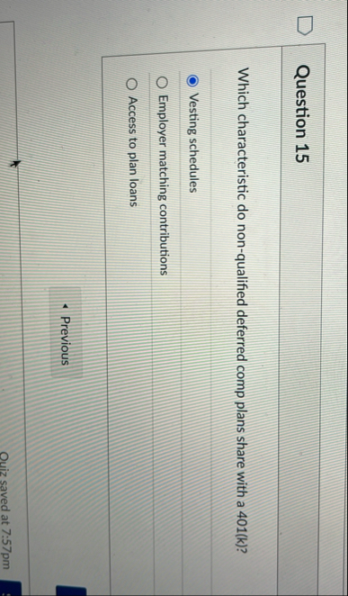 Question 1 5 Which characteristic do non -