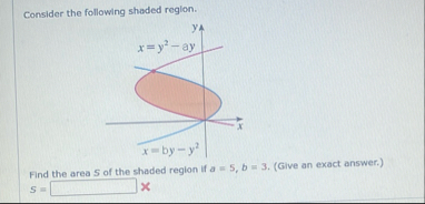 Consider the following shaded region. Find the