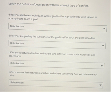 Match the definition / description with the