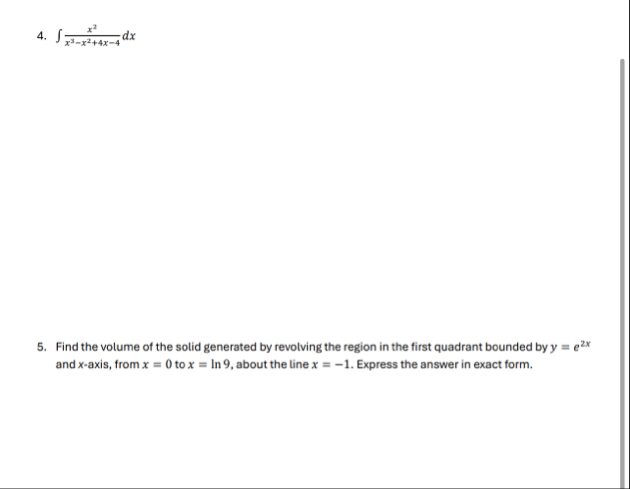 Directions: Find the integral. Show all work. 3 x