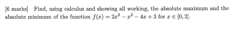 Give m e a n example o f [ 6 marks ] Find, using