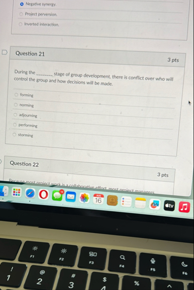 Negative synergy. Project perversion. Inverted