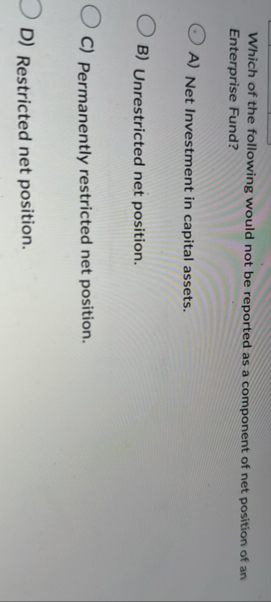 Which of the following would not be reported as a