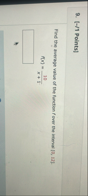 [ - / 1 Points ] Find the average value of the