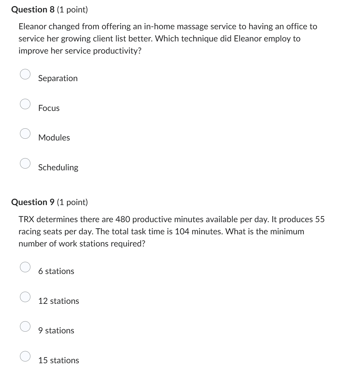 Question 8 ( 1 point ) Eleanor changed from