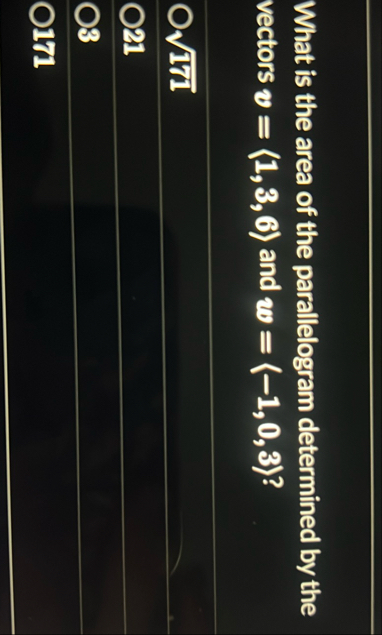 What is the area of the parallelogram determined
